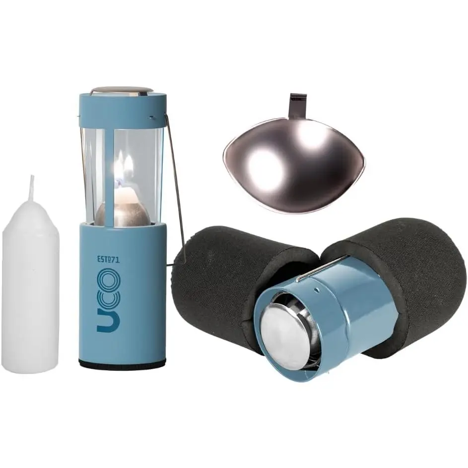 Original Candle Lantern Kit – Aluminum Camping Lantern with 2 Emergency Candles, Light Reflector & Cocoon Case – Windproof Survival Lantern for Backpacking, Hiking & Power Outages
