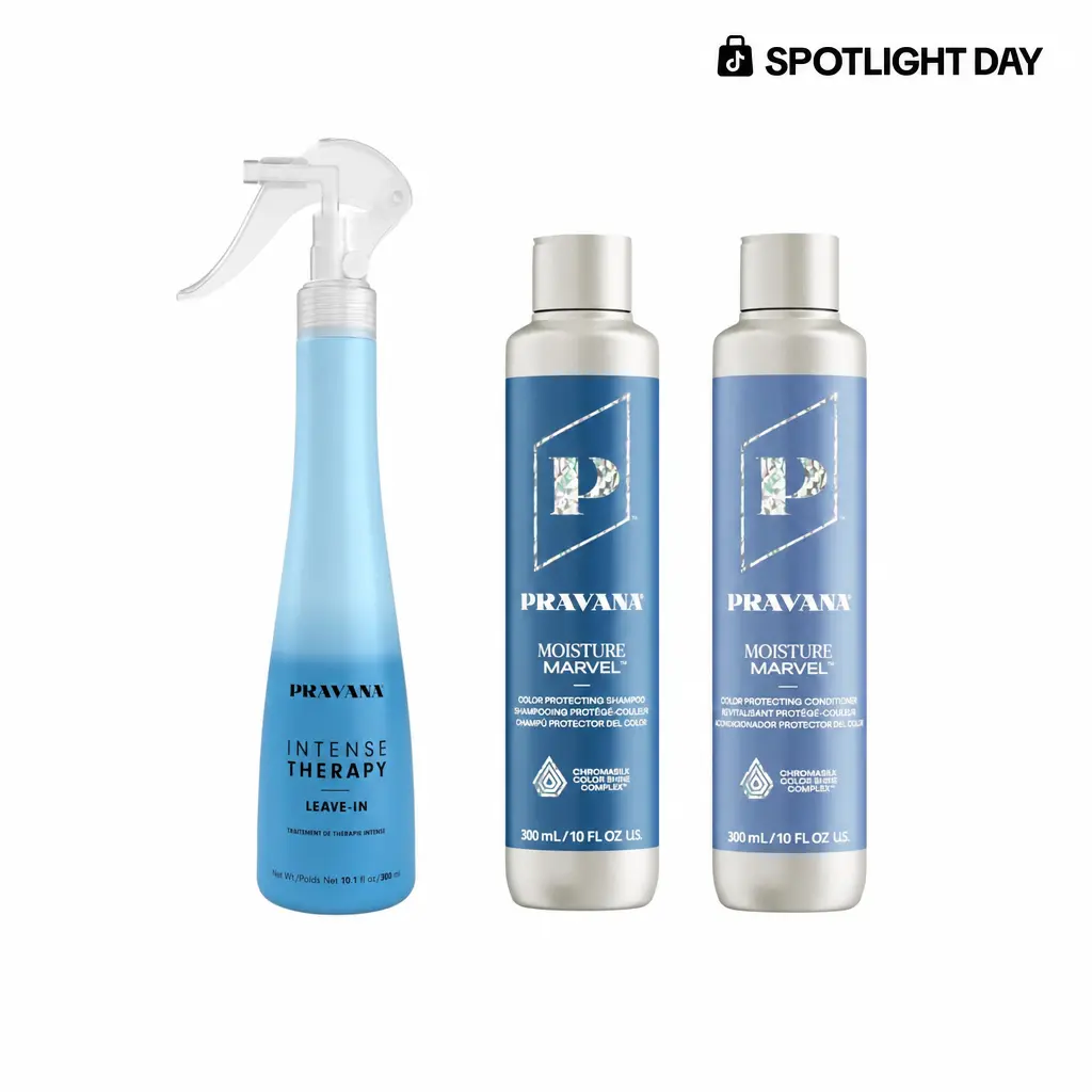PRAVANA Moisture Marvel Shampoo, Conditioner & Leave-In Hydrating Mist Bundle