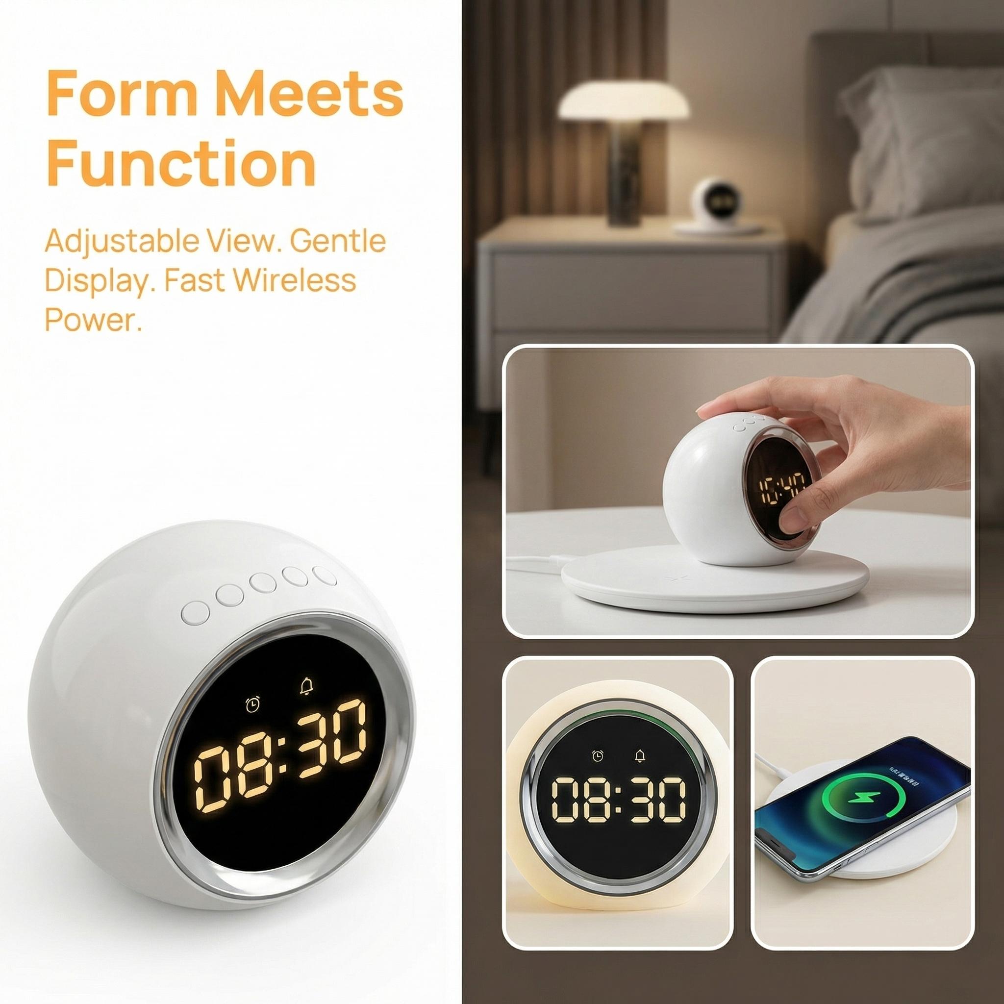 Multi-Function Wireless Charging Digital Night Light Alarm egg alarm clock | Exclusive Holiday Design | Creative Home Gift | Themed Edition for March Madness, Spring Break, World Cup & Easter Multi-Function Wireless Charging Digital Night Light Alarm egg alarm clock | Exclusive Holiday Design | Creative Home Gift | Themed Edition for March Madness, Spring Break, World Cup & Easter