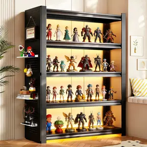 Modern 5-Tier All-Metal Display Rack with Adjustable Shelf Spacing, Ideal for Glassware, Sculptures, Books & Home Storage Use (Kitchen, Garage Freestanding Organizer)