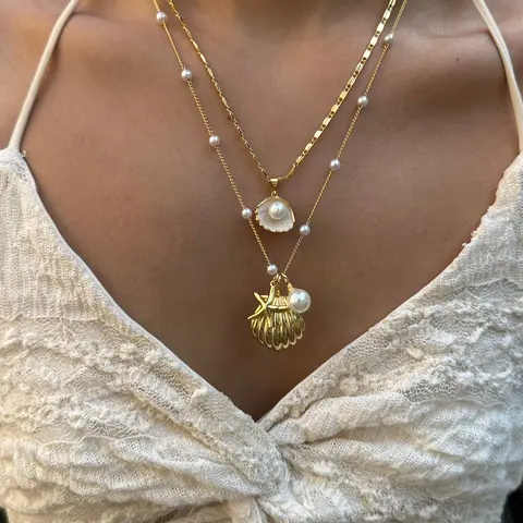 EVRY JEWELS Gold or Silver Plated Women's Hypoallergenic Sea Breeze Necklace