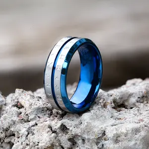 GTHIC Double Row Norse Runes Stainless Steel Viking Ring for  Birthday Father's Day Gift Size 7-13