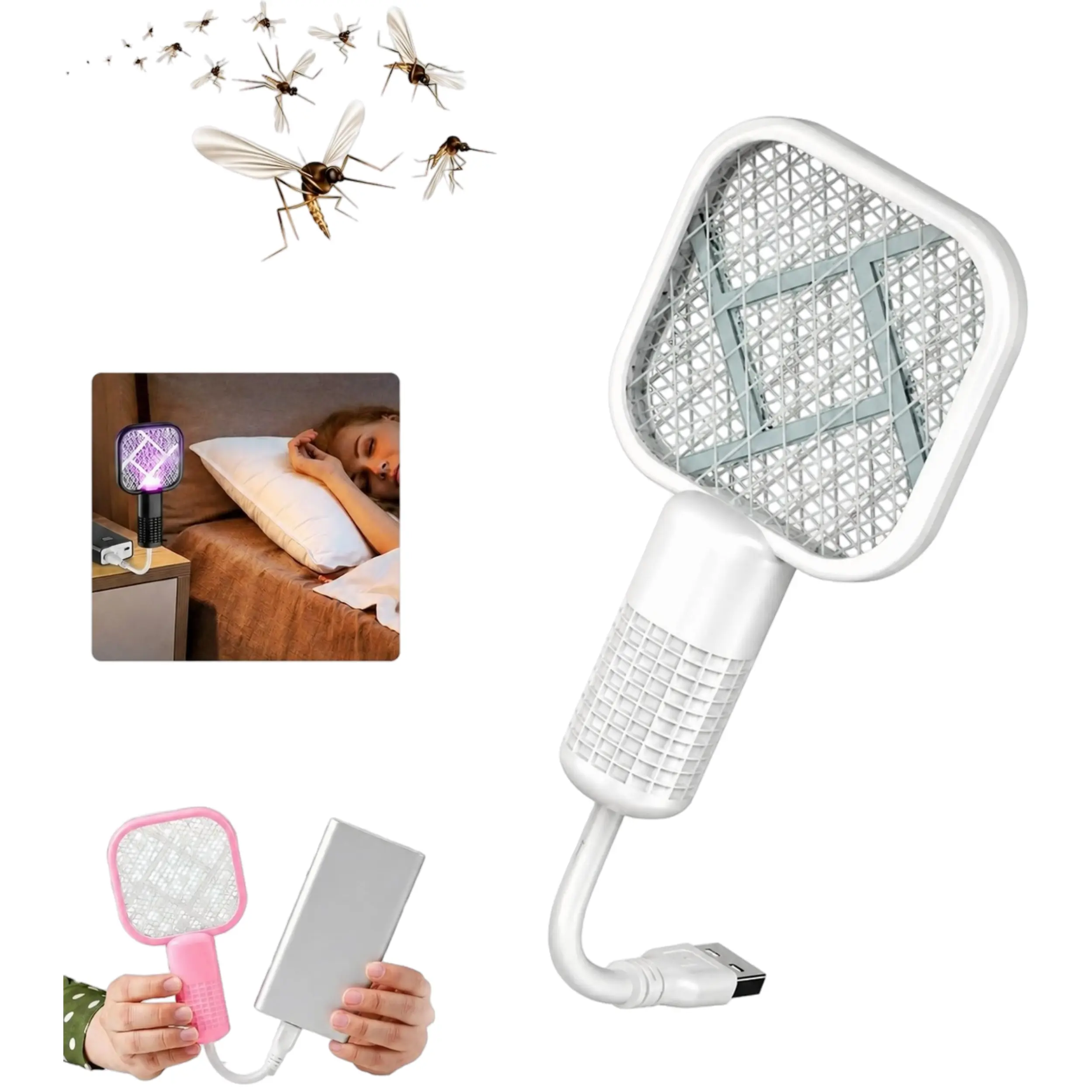 USB 2-in-1 mini mosquito killer is quiet and efficient, making it ideal for bedrooms, camping, and offices.