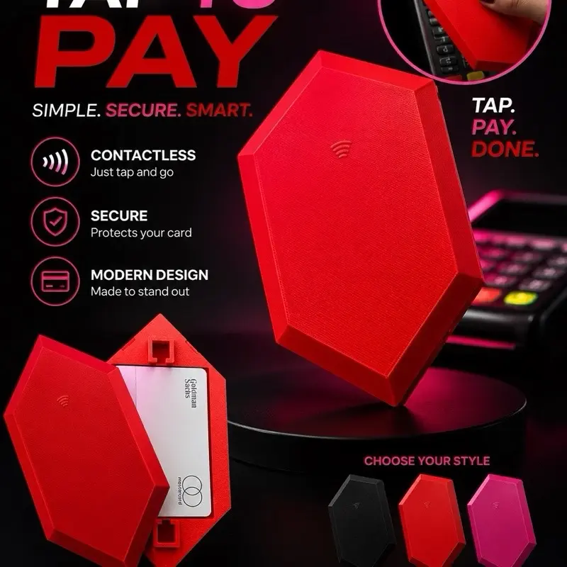 Tap to Pay Rupee Card Holder | Contactless Payment Card Case | Gamer Gift | Gem-Inspired Wallet Accessory