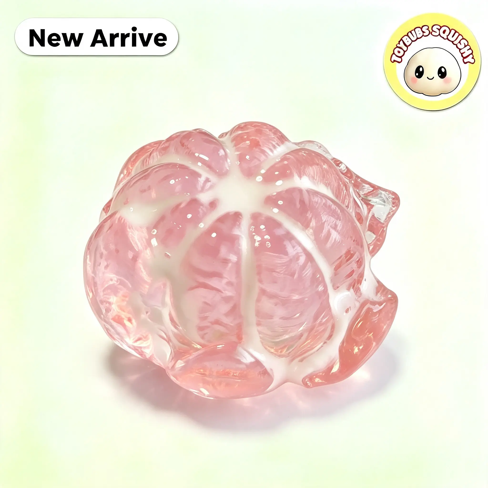 Pink Ribbed Orange Food-Grade Silicone Squishy Charm, DIY Keychain & Bag Charm, Holiday Gift, Birthday Gift, Best Friend Gift