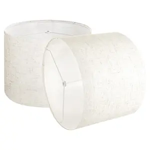 VEVOR Drum Lamp Shade 2 Set, 13 in Topx 13 in Bottomx 10 in High, Medium Drum Linen Lampshade, Replacement Lamp Shade for Table Lamps Floor Lamps Pendant Lights, Easy Assembly Required (Light Linen)