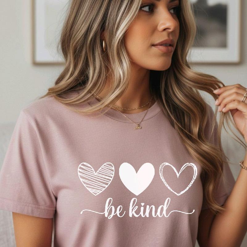 Be Kind Heart Shirt | Bella Canvas 3001 Soft Unisex Valentine T-Shirt | Kindness Heart T-Shirt | Heart Graphic Tee