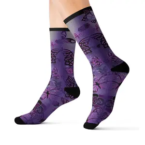 Fun Socks, Cool Socks Butterfly, Butterflies Fashion Sock Design Sublimation Socks.