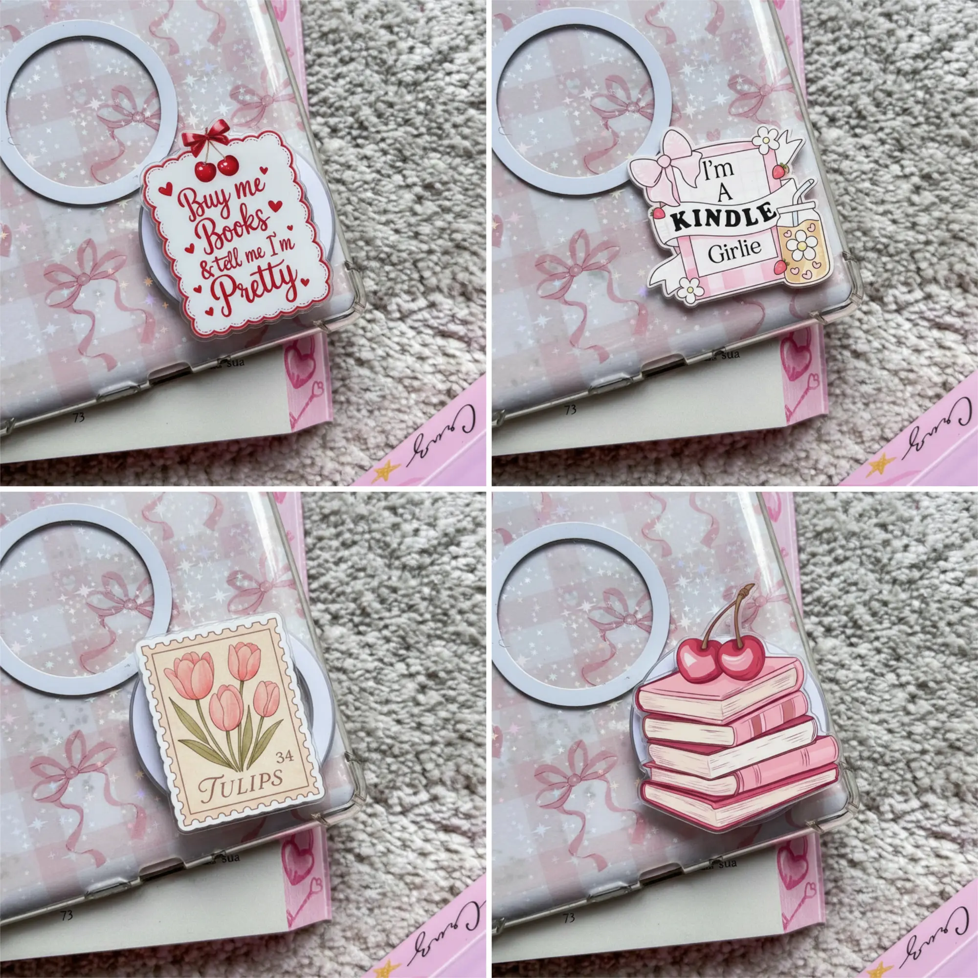 Kindle Girlie MagSafe Phone Grip for Kindle - Magnetic Phone Holder & Kickstand - Coquette Reader Accessory
