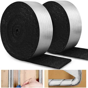 32.8 Feet Pipe Insulation Wrap, Aluminum Foil Pipe Insulation Tape Self-Adhesive Suitable for Outdoor and Indoor Pipe Insulation Wrap in Cold Weather (Black 1 Pack)