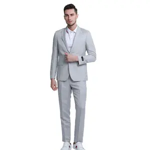 Couturious Collection: 2-Piece Slim Fit Solid Suit For Men In Grey