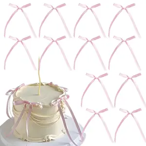 20 Pieces/Pack Ballet Style Ribbon Bow Cake Decoration DIY Accessories Decoration Christmas Atmosphere Pendant