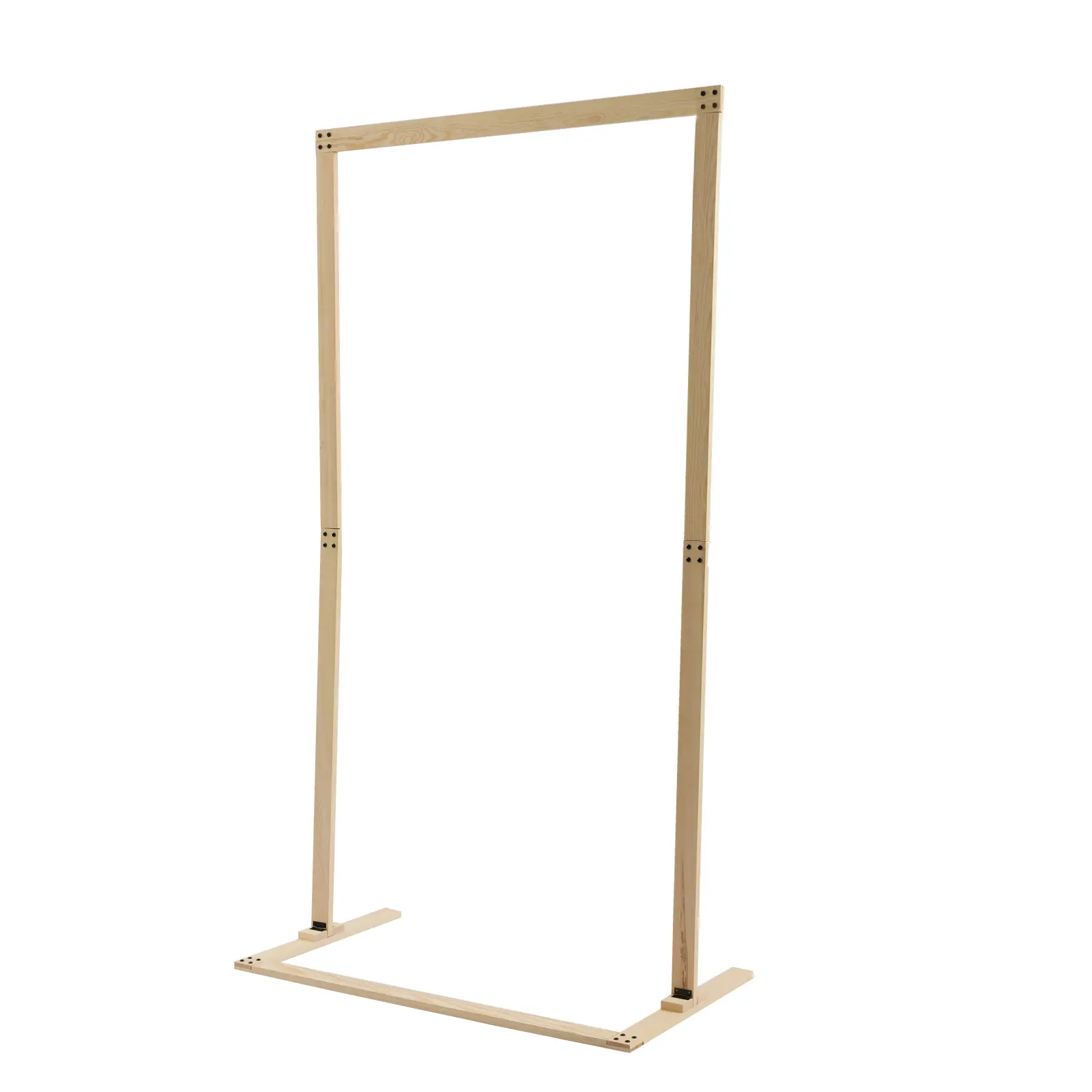 Wooden Wedding Arch Stand Frame 7ft Tall Square Backdrop for Ceremony Party Garden Outdoor Indoor Decoration Natural Wood Rectangular 115x60cm Base Easy Assembly Disassembly for Flowers Balloons Greenery
