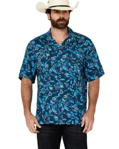 Wrangler Men's Conversation Print Short Sleeve Snap Western Shirt - 112359533