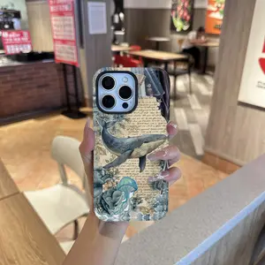 Vintage Ocean Whale Jellyfish Collage MagSafe 2-in-1 Film Phone Case - Retro Nautical Aesthetic Protective Cover  for iPhone 17 pro max 16 14 15 16 13 12 11 Pro Max plus Air E Shock-Resistant Protective Case#CXFLKPT1