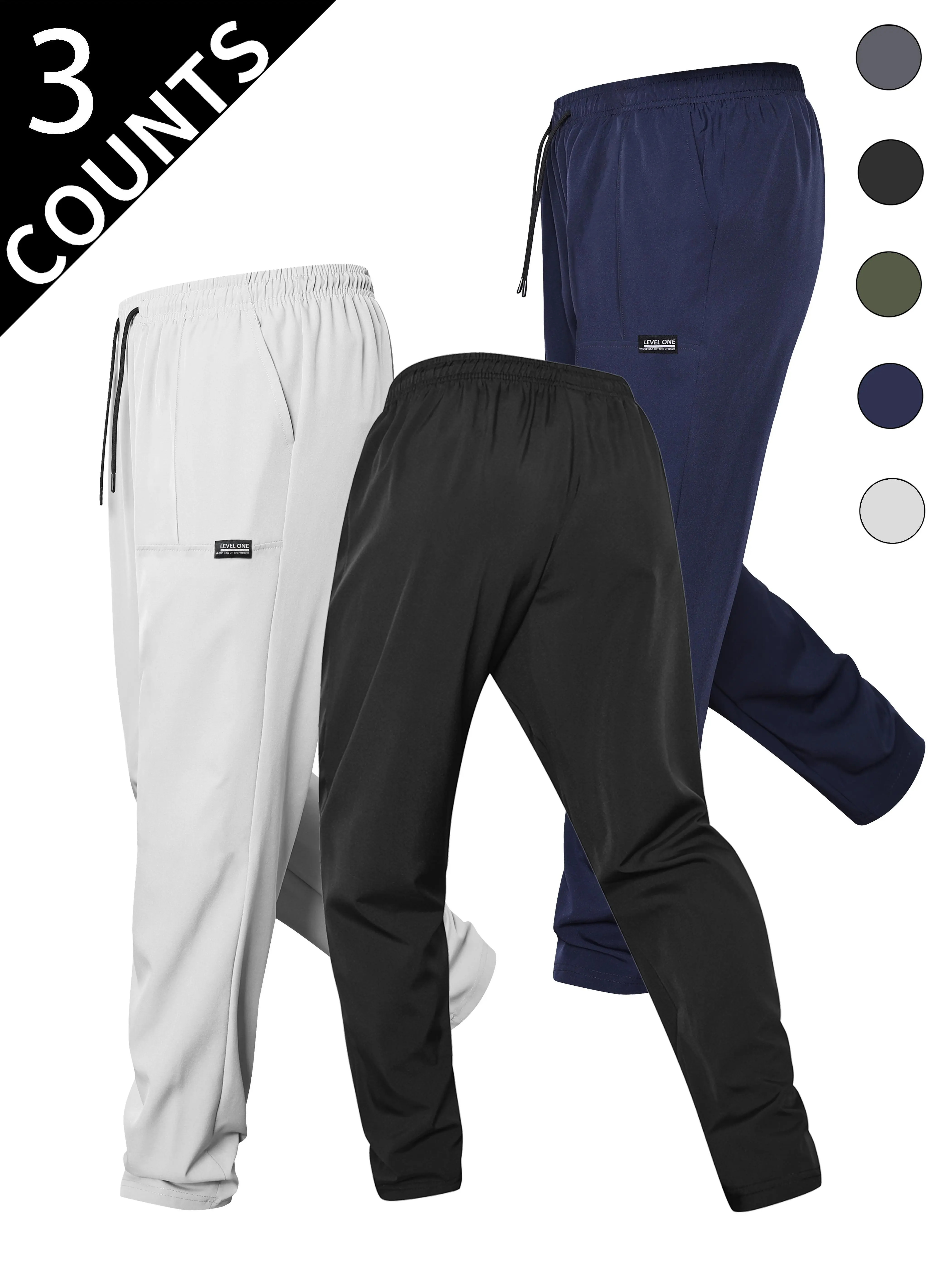 Men's 3-Pack 2026 Casual Cargo Pants - Soft, Lightweight, Breathable Fabric, Loose Roomy Cut, Trendy Versatile Unisex Style, Blends Street Leisure & Athletic Aesthetics, Ideal for Couple Matching Across Seasons