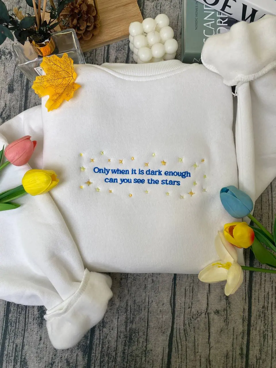 Only When It's Dark Enough Can You See The Stars Embroidered Sweatshirt New Version, Kamala Harris Election 2024 Shirt, Kamala Harris Embroidered Hoodie, Feminist Shirt, Feminist Embroidered Sweatshirt