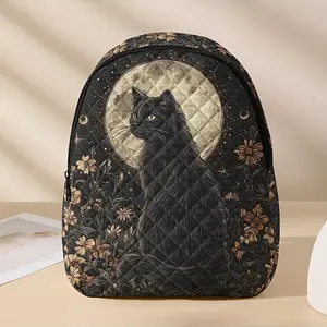 Cute Cat Pattern School Backpack for Boys Girls Teens, Lightweight Durable Bookbag with Lunch Pocket, Suitable for Elementary Middle High School