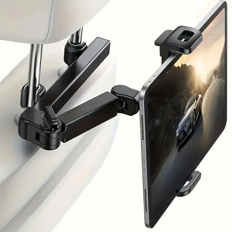 ABS Alloy Adjustable Car Headrest Seatback Holder, Car Mount Tablet Stands & Bases, Road Trip Essential for Kids, Compatible with iPads Tablets (iPad Pro, Air, Mini, Galaxy, Fire)