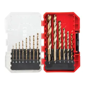 14-Piece Gold Oxide Drill Bit Set for Wood, Plastic, or Metal (CMAM2214)