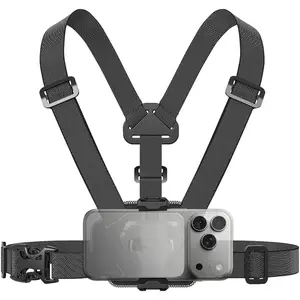 Adjustable Phone Chest Mount Harness Strap Moblie Phone Holder Mount for Recording Bike/Kayak/Fishing/Skateboard POV/VLOG Compatible with iPhone 17/16/15/14/13 Pro Max, Samsung and More