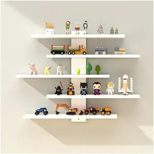 5 Layer Adjustable Wall-Mounted Display Shelf, Wall Mount Design, Storage Rack for Dolls, Mini Blocks, Collectibles, Modern Home Decor Organizer