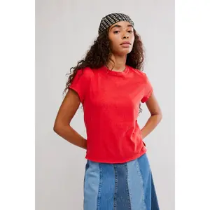 Free People: Nova Tee in High Risk Red