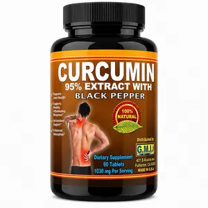 Curcumin 95% Extract with Black Pepper – High Potency Turmeric Supplement for Joint Support & Inflammation Relief – 60 Tablets