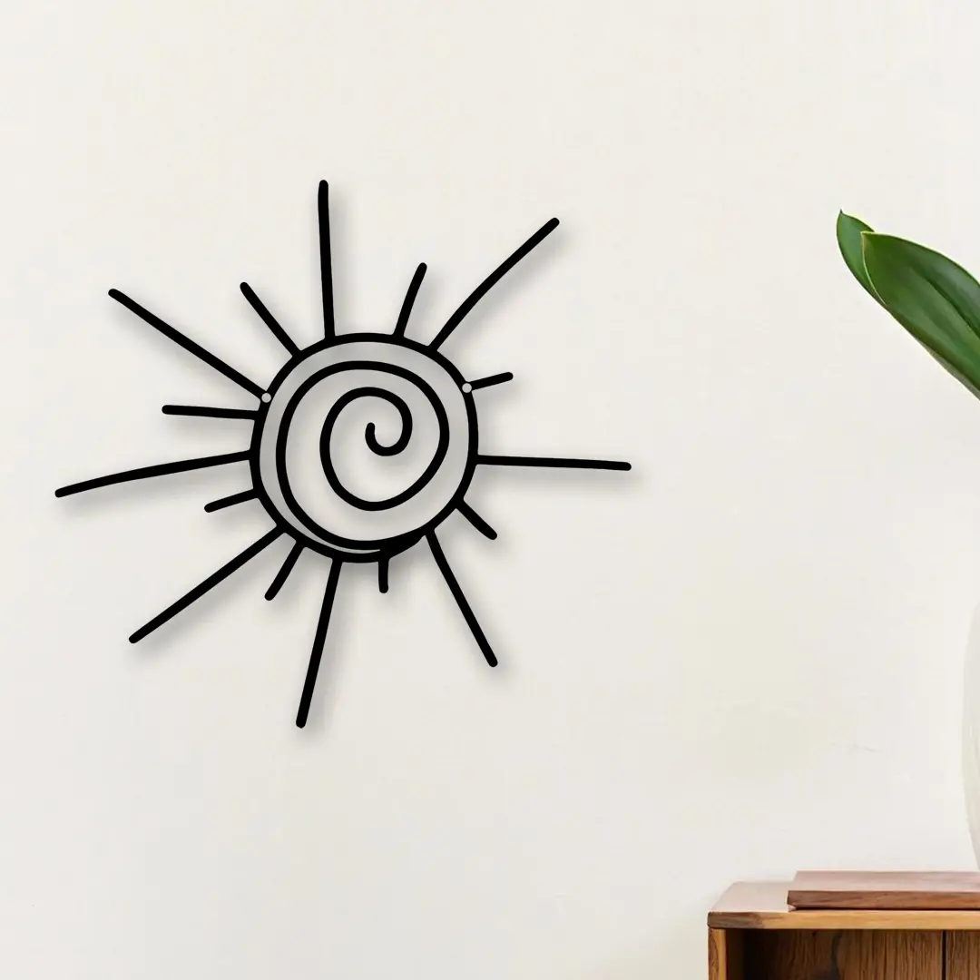 Contemporary Metal Sun Wall Sculpture, Modern Minimalist Design, Fashionable Outdoor Beach Decor, Durable Home & Garden Artwork, Stylish Wall Hanging Decoration