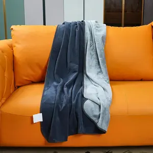 Waterproof Blanket for Bed Couch Sofa, Reversible & Reusable Washable Waterproof Cat Dog Blanket, Small Leakproof Water Resistant Blanket 40"x60" Dark Grey/Silver Grey