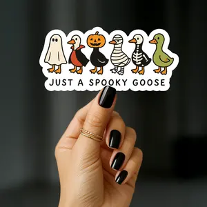 Just a Spooky Goose Halloween Sticker – Cute Funny Goose Design in Halloween Costumes – Vinyl Sticker for Laptops, Water Bottles, Journals, and More – Perfect for Halloween Lovers, Spooky Season Fans, and Goose Lovers
