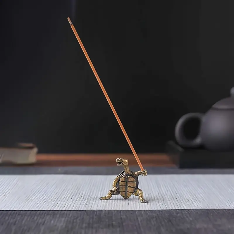1pc Copper alloy turtle shaped incense burner - Incense Holder, suitable for various room types, can be used both indoors and outdoors