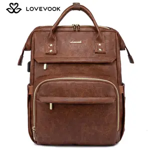 LOVEVOOK Vegan Leather Laptop Backpack with USB Port for Women - College,  Business, Work, Teacher, Travel, School Backpack,TikTokShopStockUp