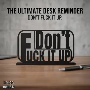 Funny Wooden Office Desk Sign, Humorous Slang Desktop Decor, Unique Gift for Adult Home Office, Wood Work Area Decoration