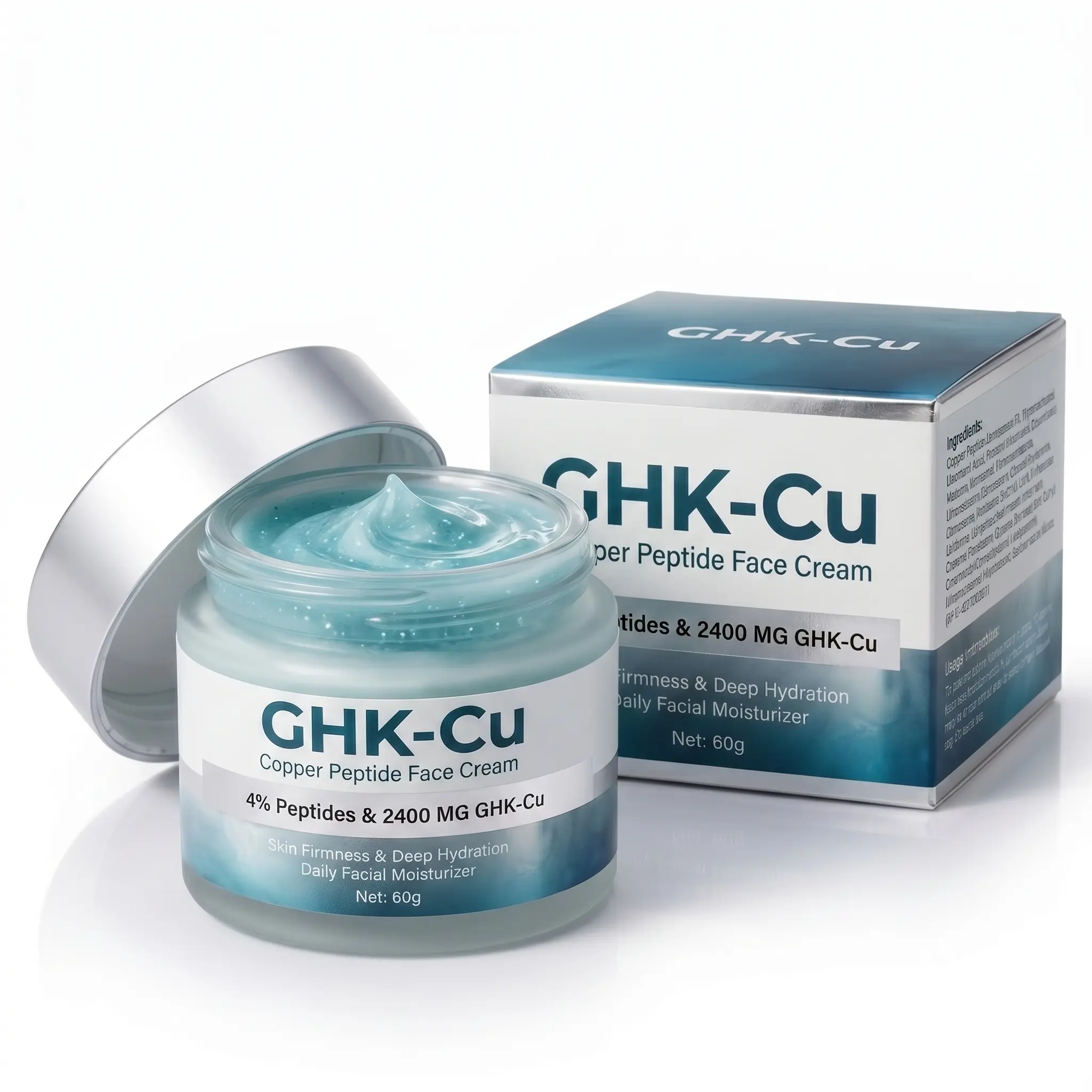GHK-Cu Copper Peptide Face Cream 4% Peptides & 2400mg GHK-Cu for Skin Firmness & GHK-Cu Copper Peptide Face Cream 4% Peptides & 2400mg GHK-Cu for Skin Firmness &