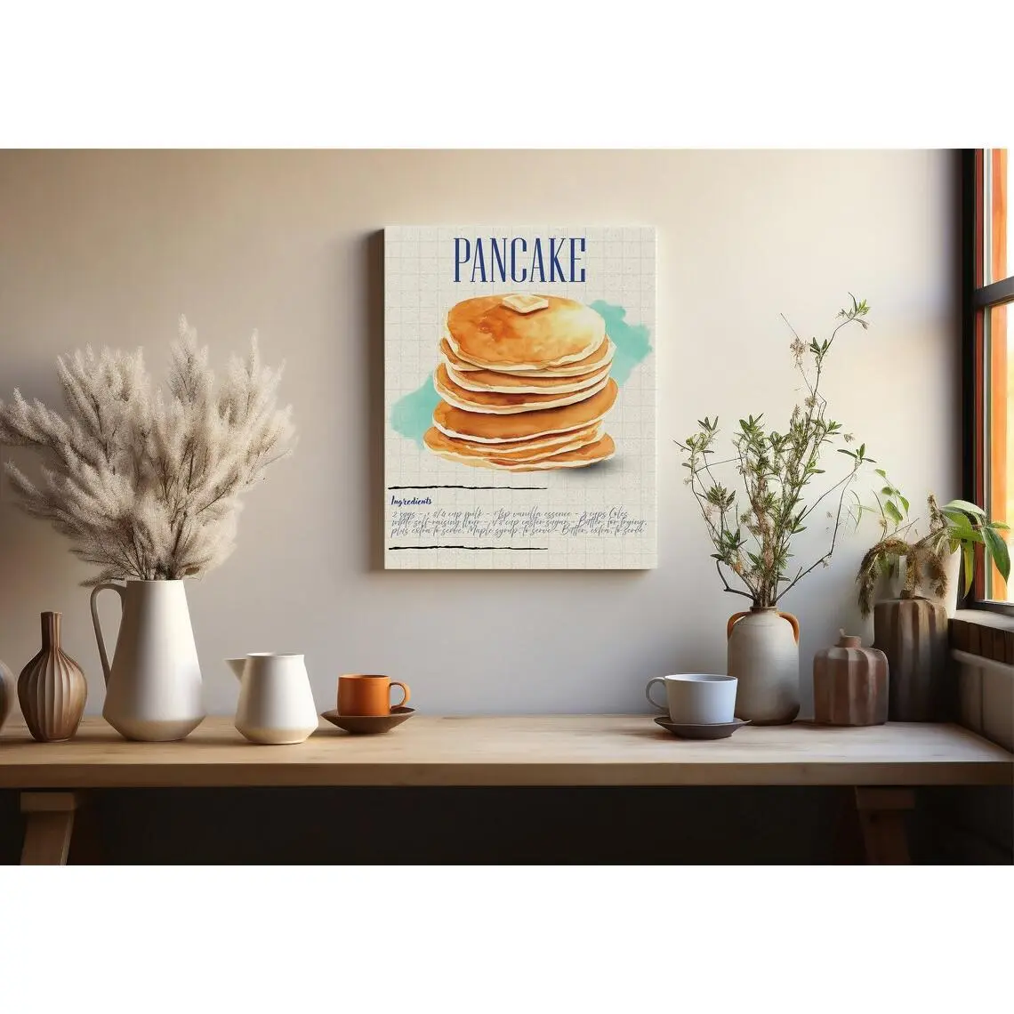 Vintage Bakery, Pancake Print, for Home-Room-Kitchen-Restaurant Décor-Unframed Poster