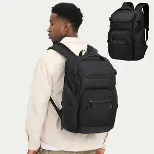 1pc Men's Business Backpack, Computer Rucksack, 26L Spacious Design, Water Repellent Commuting Bag for Office, High-End Minimalist Laptop Bookbag with 180° Opening.