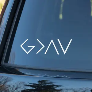 God Is Greater Than The Highs And Lows Sticker 2x2 3x3 4x4 6x6 8x8 12x12 16x16 20x20 inch Christian Decal for Vehicle Buttons