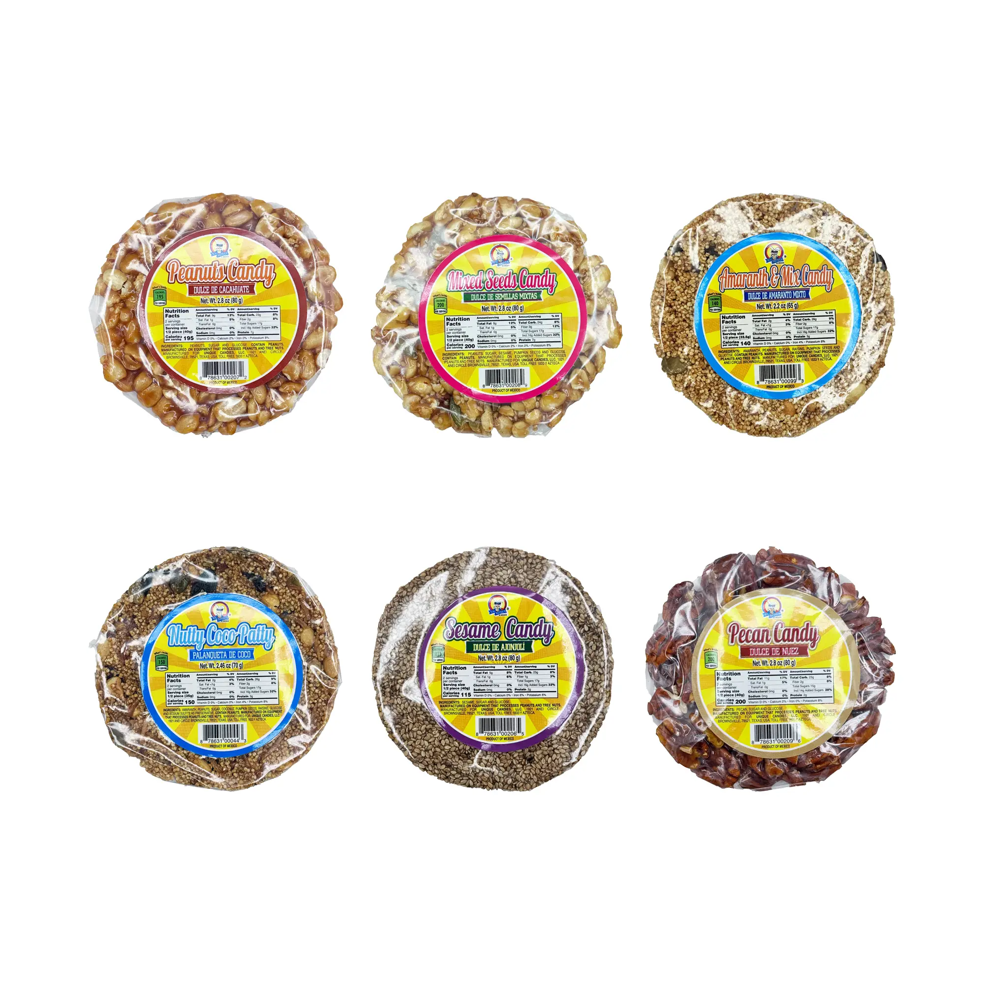 Dulce de Palanquete - 6 Delicious Varieties, Single or Box of 12, Traditional Mexican Candy Made with Nuts, Seeds, Dulces Mexicanos, Sweet, Snack