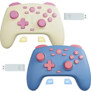 PC Controller for  /Lite/OLED, with Hall Effect Joysticks and Triggers, Macro , Turbo, 2.4G  Gaming Controller for Steam, Luna, Laptop, iPad, macOS, IOS, Android, Yellow&Blue