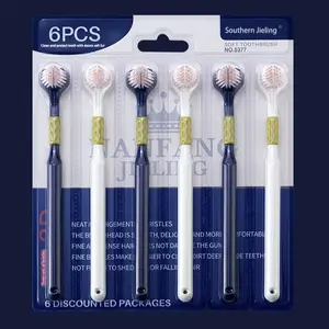 6-Pack[Three-sided soft-bristle toothbrush] 360-degree cleaning without dead ends, comfortable oral care toothbrush, suitable for deep cleaning, daily oral care product for adults.