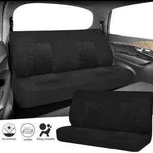 Tyre Track Embossed Bench Car Seat Cover, Nonslip Pet Car Seat Cover for Dogs Kids Child, Scratchproof Cloth Backseat Cushion Anti-Dirty Protector Pad Non-slip Protection Washable Mat for Most Car Accessories, Universal for Vehicles, Trucks & SUVs