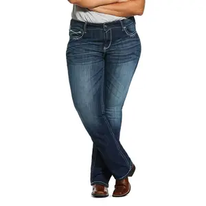 Ariat Women's Plus Size R.E.A.L. Entwined Jeans - Mid Rise Bootcut Bottoms with Fitted Stretch for Casual Western Style Wear