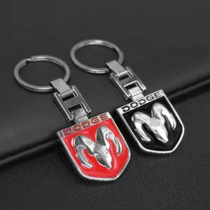 Car Emblem Keychain Key Ring Chain For Dodge Durango Ram 1500 Charger Caliber Journey Demon Nitro Challenger Styling Accessory