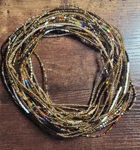 49" SCREW ON EARTH TONE Waist Beads BUNDLE with Screw-On Clasp for Women (Pack of 3)