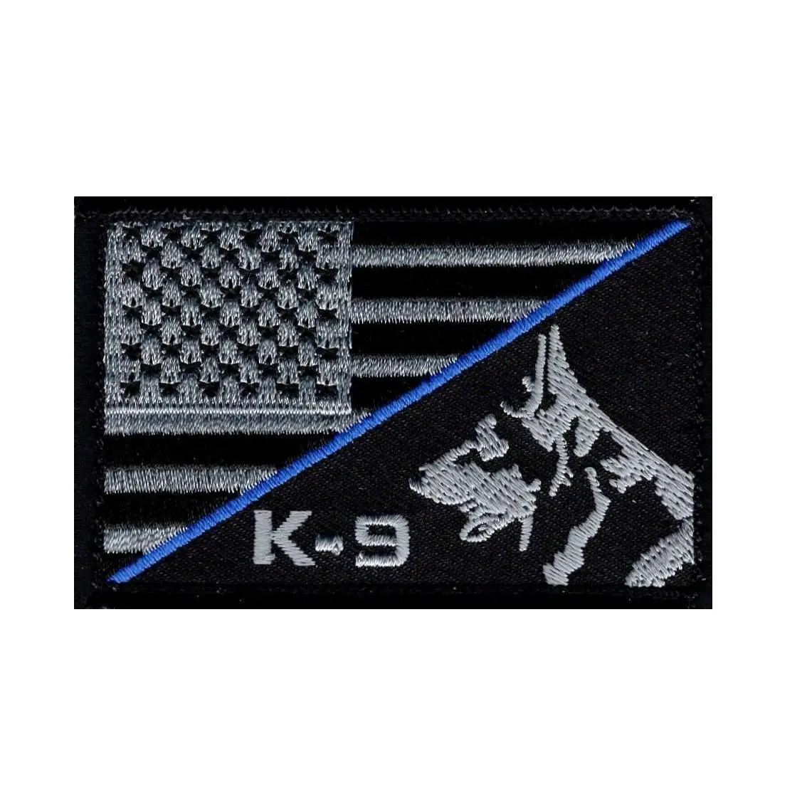 K-9 USA American Flag Thin Blue Line Police Swat Hook Fastener Patch (PK-1B)