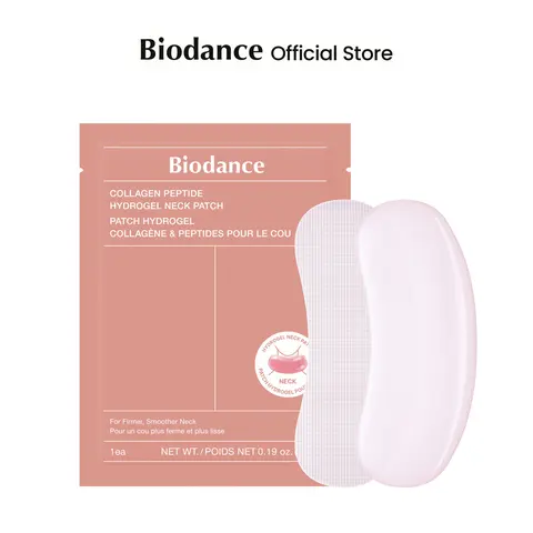 Biodance Hydrogel Neck Patch (4Ea) | Collagen & PDRN Neck Mask for Neck Wrinkles, Fine Lines, Firming, Hydrating & Smoothing, Intensive Neck Care for Sagging, Dry, Rough Skin, Plumping & Elasticity