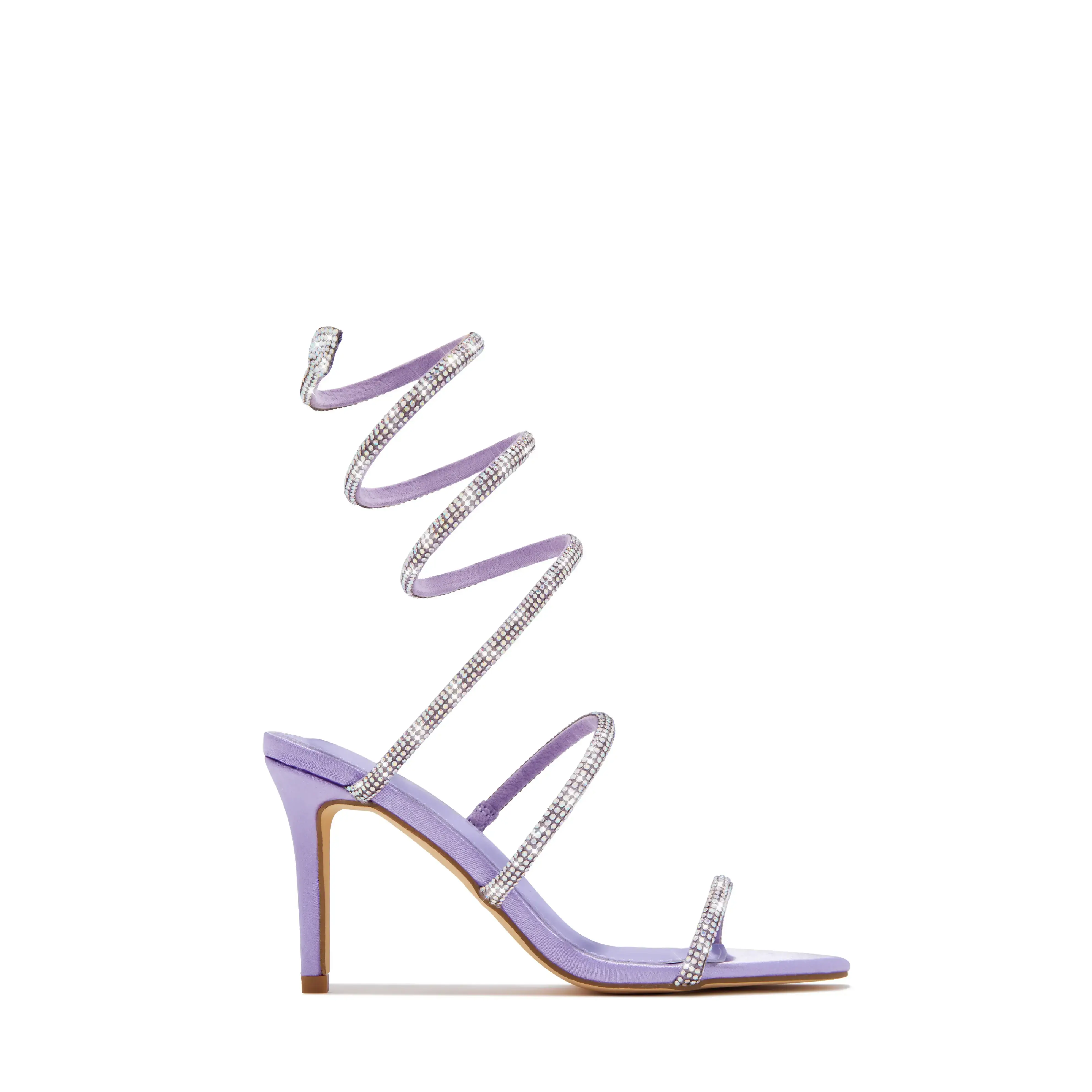Sushmita Embellished Around The Ankle Coil Heels - Lilac