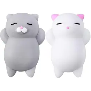 Nutty Toys Squishy Cat Set - 2" Soft Silicone Kawaii Kitties, Top Stress Relief Toy 2025 Unique Gifts for Teens Kids Women Men Adults Best Teenage Girls Teen Boy Tween Christmas Stocking Stuffers Idea