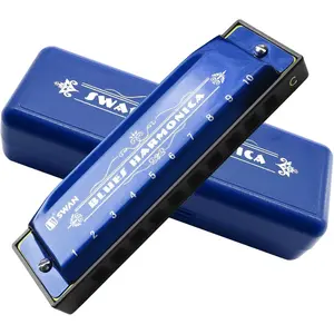 Blues Harmonica Mouthorgan 10 Holes Armonica Diatonic Harp Key of C Mouth Organ Metal Woodwind Music Instrument